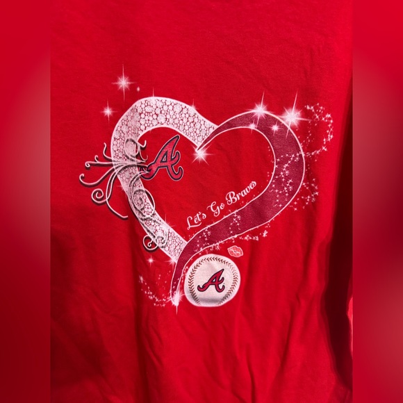 Delta | NWOT Atlanta Braves Women’s Short Sleeve Red T Shirt | Size Large - Picture 4 of 4